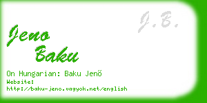 jeno baku business card