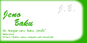 jeno baku business card